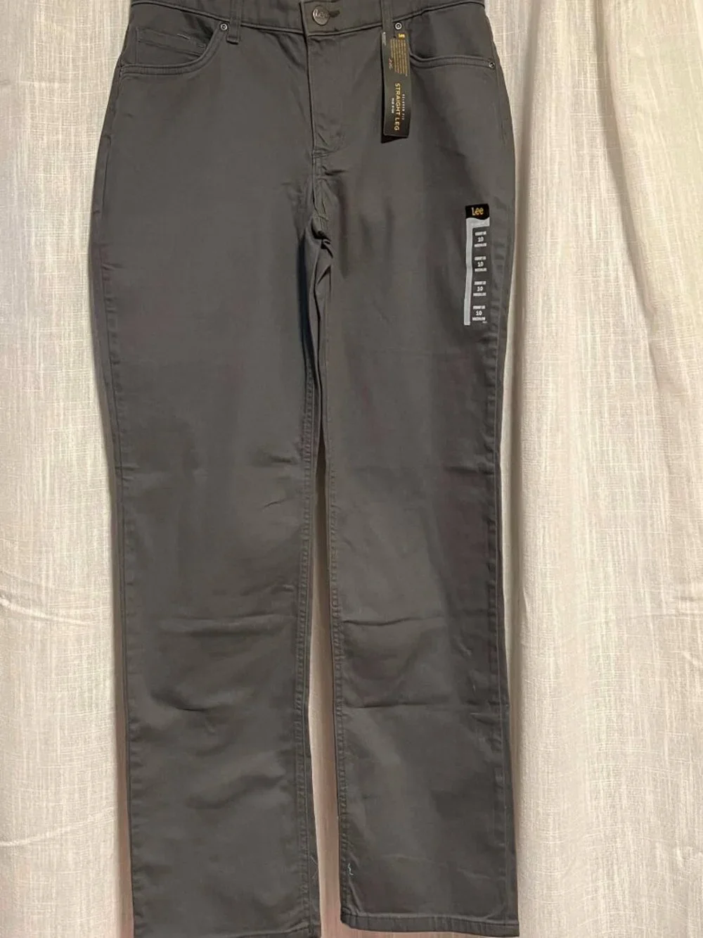 Lee Relaxed Fit Straight Leg Pants Charcoal Grey Size 10